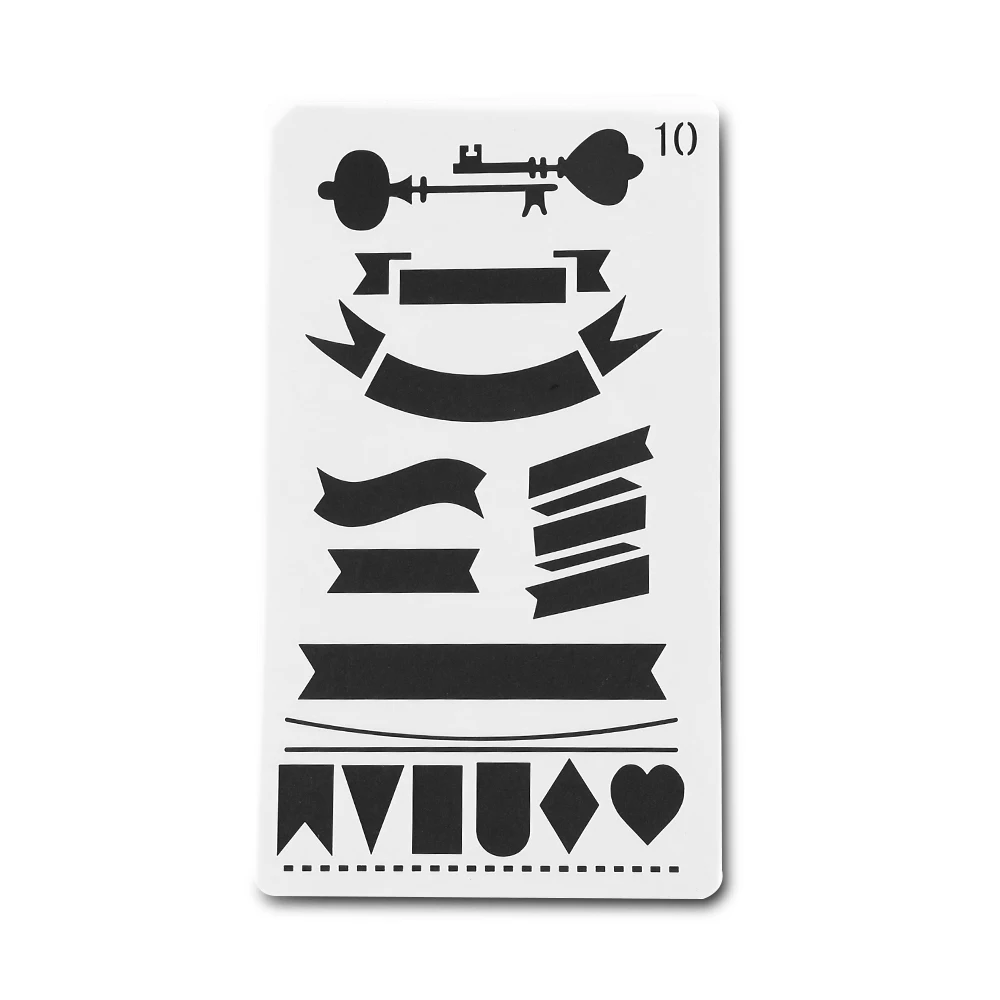 1 шт. ПЭТ пластиковая полая линейка трафареты шаблон канцелярские принадлежности альбом для вырезок инструменты портативный Блокнот Журнал DIY аксессуары для рисования - Цвет: 10