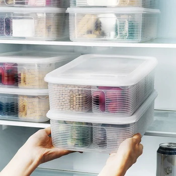 

Food Storage Organizer Box Set Refrigerator Fresh-keeping Box with Lids for Fridge Cabinet Desk HYD88