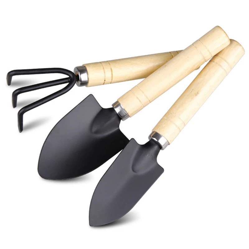 

3Pcs/Set Home Garden Gardening Tool Set Balcony Home-grown Mini Digging Three-piece Shovel Rake Combination For Planting Seeds