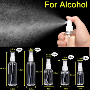 

30ml 50ml 100 ml Transparent Travel Empty Spray Bottle Plastic Atomizer Small Alcohol Spray Can Refillable Bottle Container