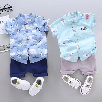 

Summer Infant Suit Baby Clothing Set for Boys Gentleman Suit Casual Clothes Set Cotton Top+Shorts 2PCS Sport Outfit Kids Clothes