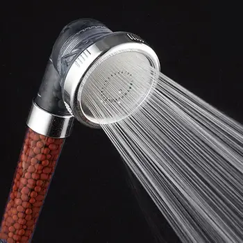 

3 Mode Shower Head High Pressure Increase Water Saving Filter Balls Beads Utility Head With Negative Ions Activated