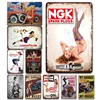 NGK Spark Plugs Tin Sign Vintage Champion Sticker Metal Plate Garage Painting Wall Decor Plaque Pin Up Poster Room Decoration ► Photo 1/6