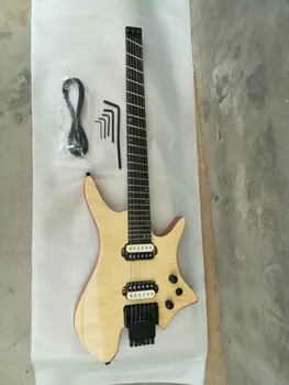

Top quality FPHL-3007 original color solid body rosewood fretboard headless electric guitar, Free shipping
