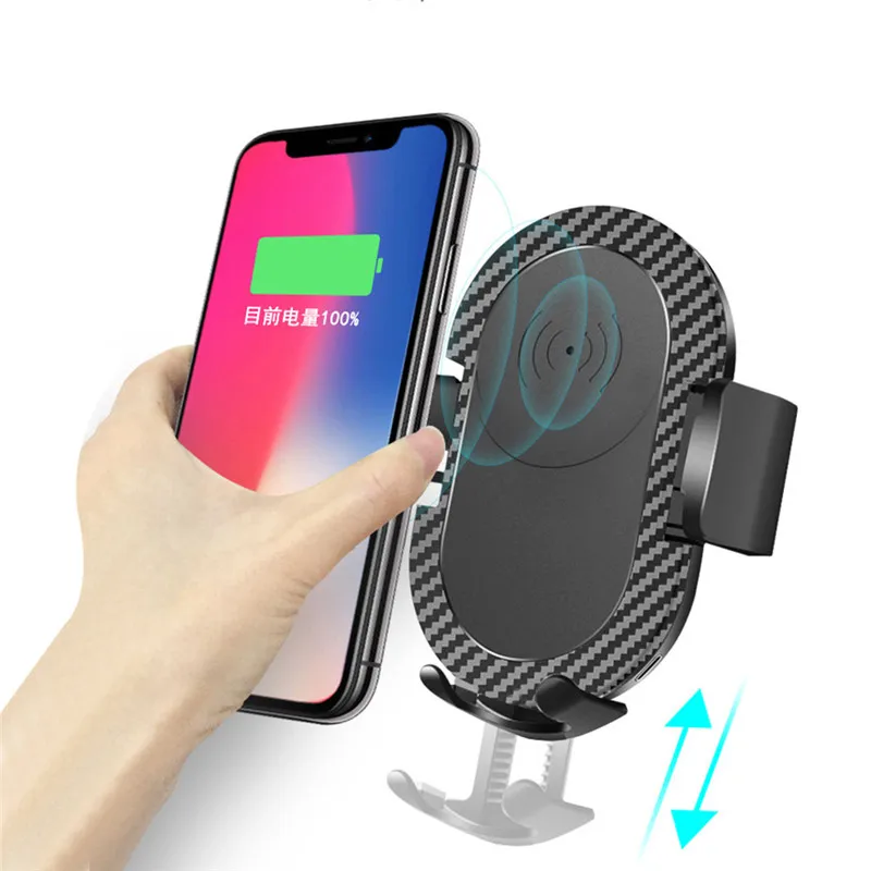 

5W Telescopic Arm Suction Cup Car Wireless Charger QI Fast Charge Vent Bracket Wireless Charging Car Phone Holder
