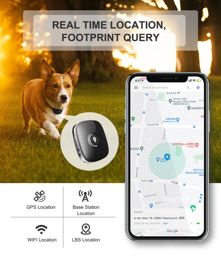4G GPS Pet Tracker, Dog Location Tracker Waterproof Pets Tracking Smart Collar Device 4G LTE Coverage Worldwide