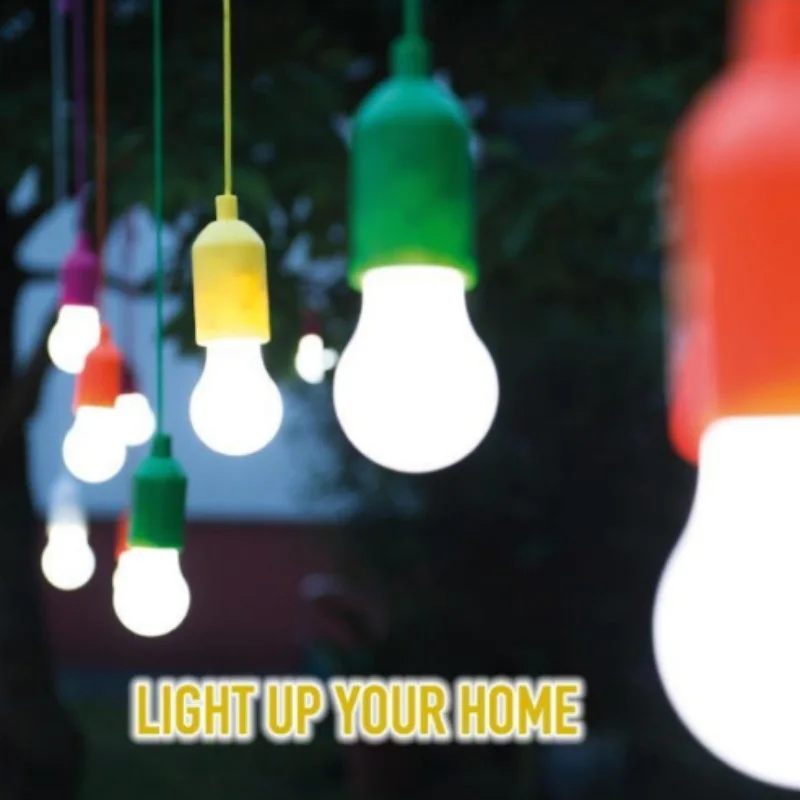 Portable LED Pull Cord light Bulb Outdoor Garden Camping Hanging LED Light Lamp Home Decoration Accessories Q1