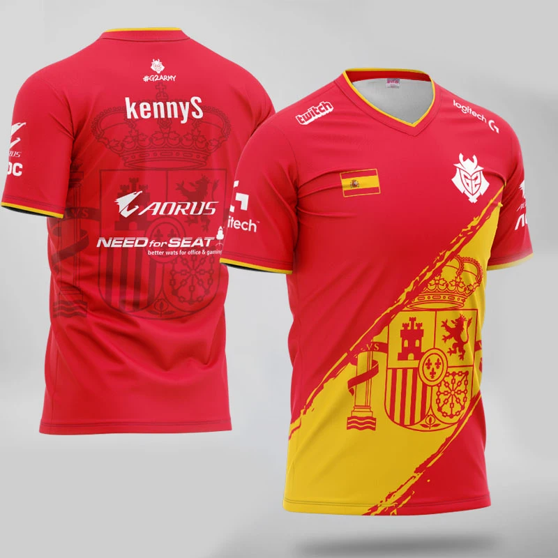  CSGO Dota LoL Esports Player Jersey Uniform G2 Spain Jersey Customized name Fans Tshirt Men Women C