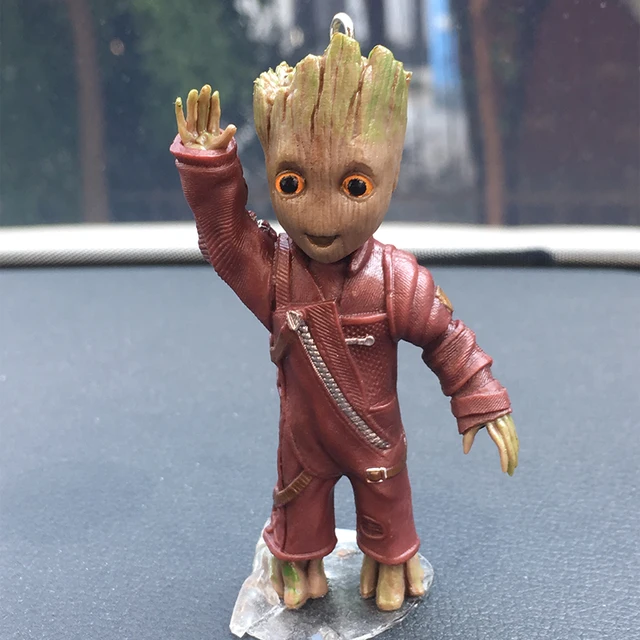 Car Interior Decoration Personality Groot Action Figure Sitting Model Anime Mini Doll Car Goods Interior Decoration Accessories C