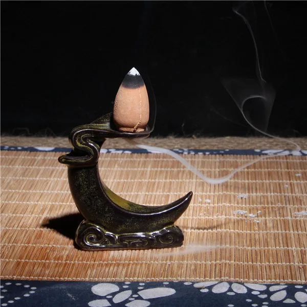 9 стилей креативный керамический держатель для благовоний портативная курильница с обратным потоком ароматический аромат благовония r горелка - Цвет: Moon1