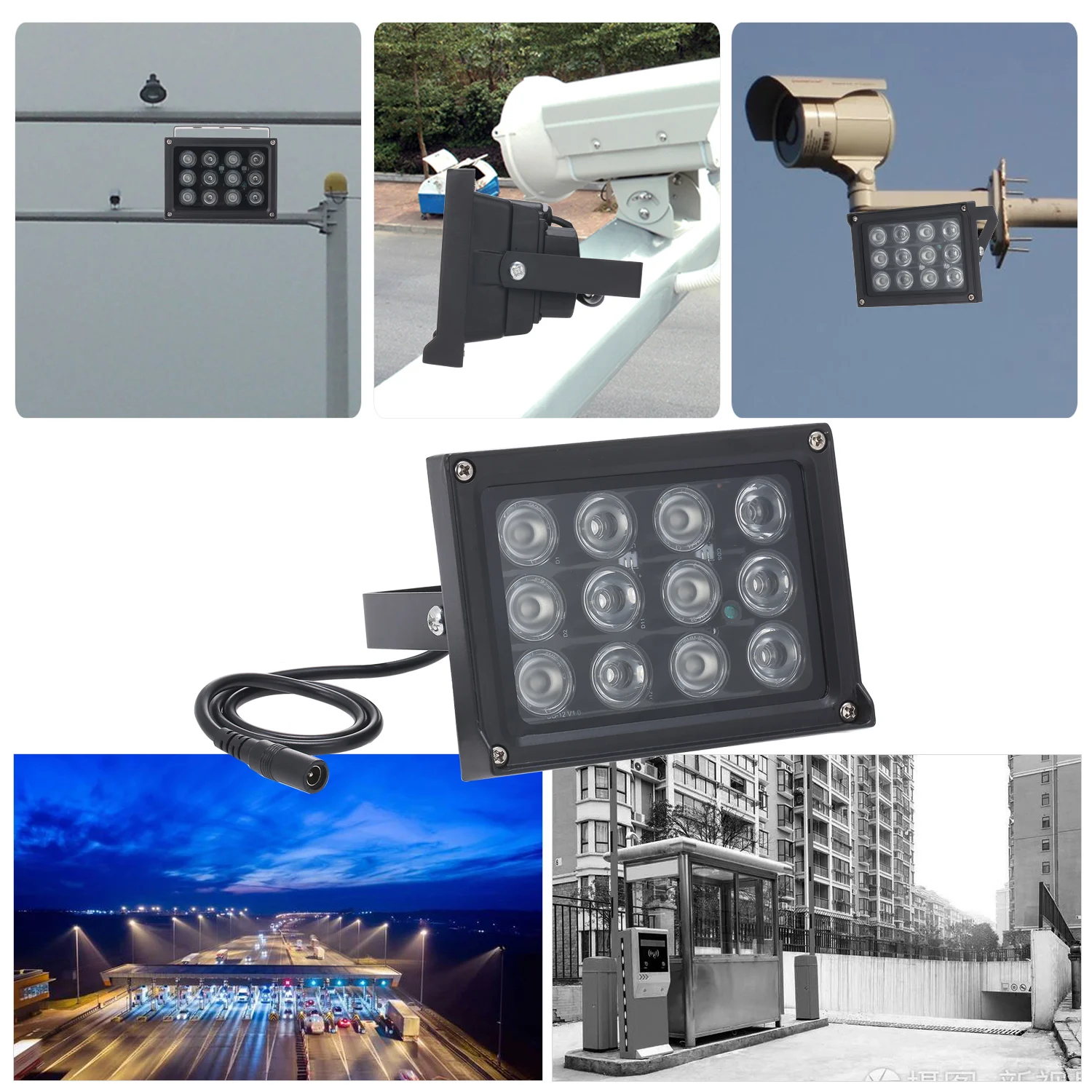 12 светодиодный осветитель светильник PTZ IP CCTV 50 м ИК инфракрасный Ночное видение