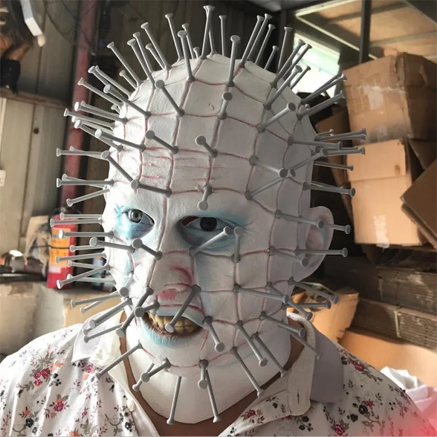Фильм Hellraiser маска Ужас Хэллоуин Косплей Костюм полное лицо взрослых маски