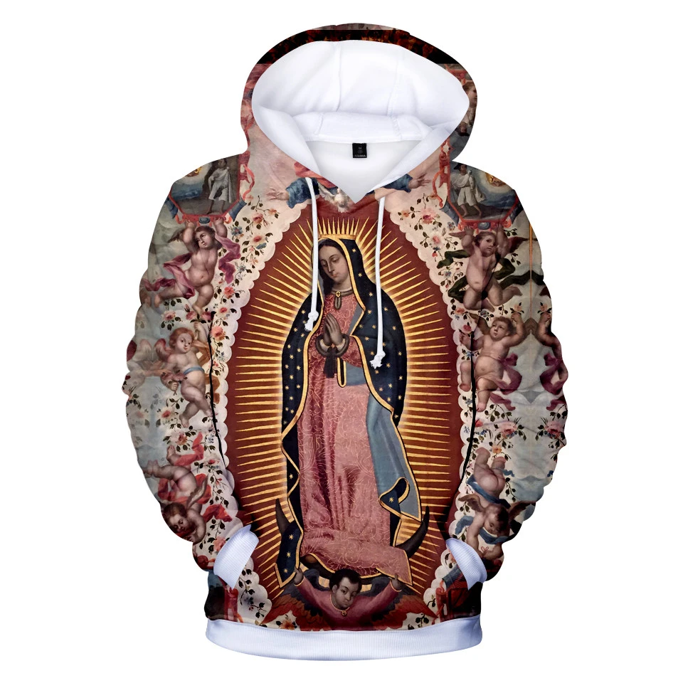 Sudadera con capucha para niños de 12 a 20 años, ropa de para hombres y mujeres, de la Virgen María, católica, México|Sudaderas con y sudaderas| - AliExpress