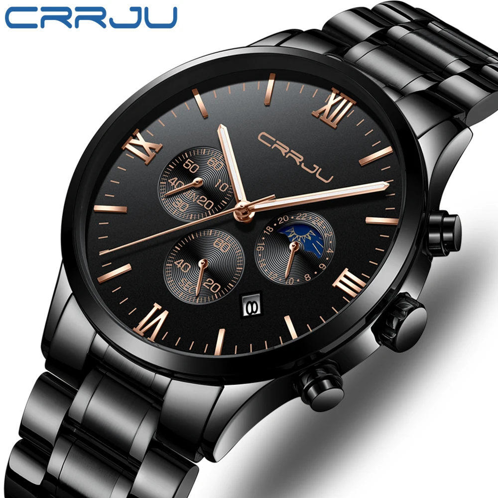 Мужские часы Топ бренд класса люкс модные мужские из нержавеющей стали Хронограф