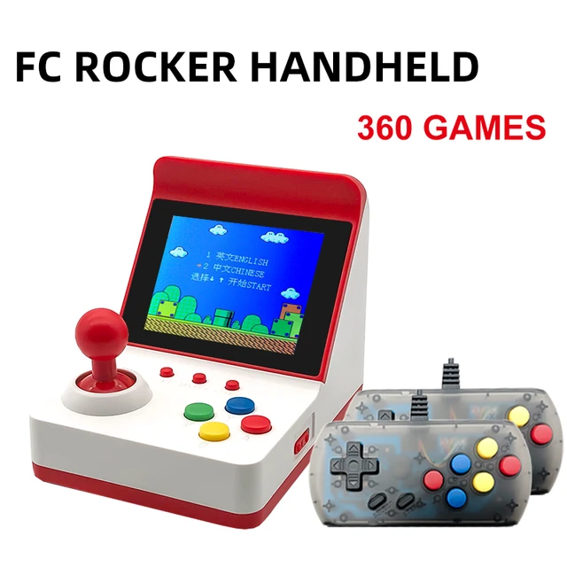 Mini console de jogos eletrônicos, console de videogame clássico retrô com  dois controles de videogame 3d fc 360 para a família - AliExpress