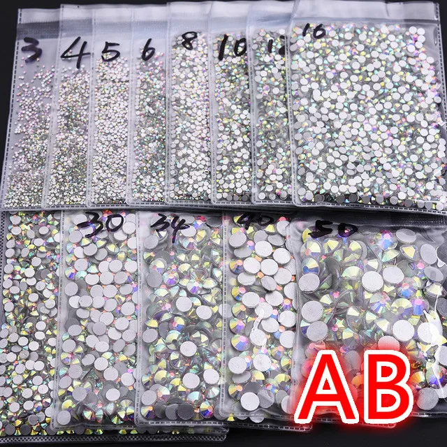 Super-Glitter-ss3-ss50-Crystal-AB-Flat-Back-Non-HotFix-Nail-art-Rhinestone-3D-Glass-Nail (1)