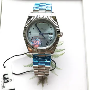 

U1 LuxuryArabic DAYDATE Watch silver dial roman number 41mm AAA Men Luxury Watch Day-Date President Automatic Mechanical Watches