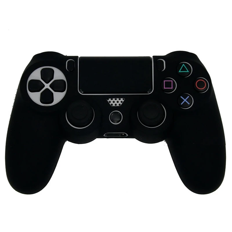 Силиконовый защитный чехол для Ps4 контроллера sony для Ps4 контроллеров 4 джойстика - Цвет: BK