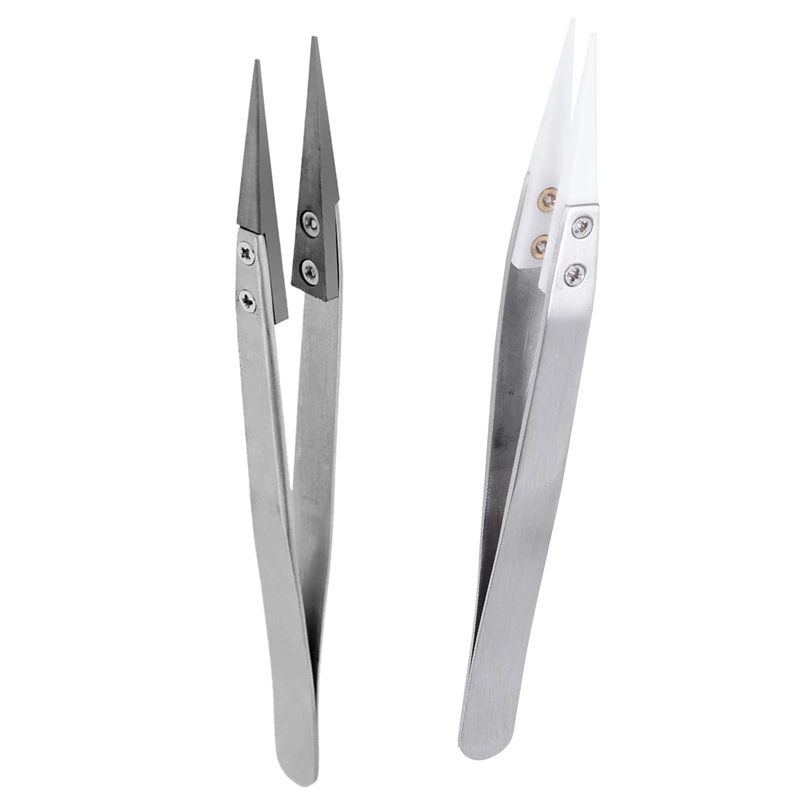 2 undidades de pinzas de ceramica con mango de acero inoxidable