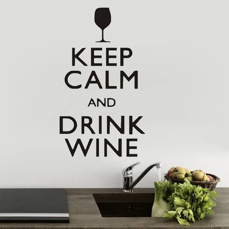Keep Calm And Drink Wine настенные наклейки новый дизайн настенный Декор домашний декор
