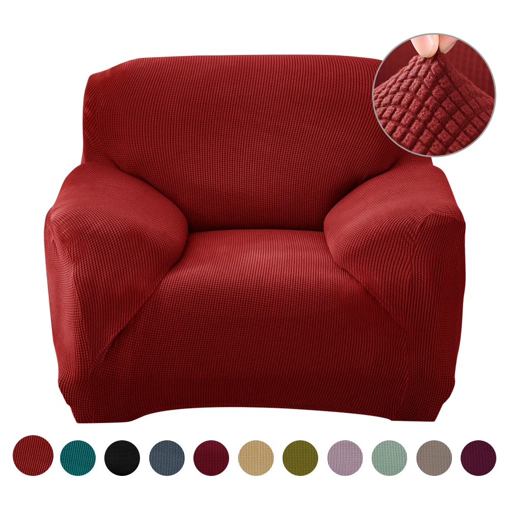 1 шт. вязаный утолщенный чехол для дивана универсальный чехол для дивана сплошной цвет эластичный чехол нескользящий полный Чехол для дивана - Цвет: Red