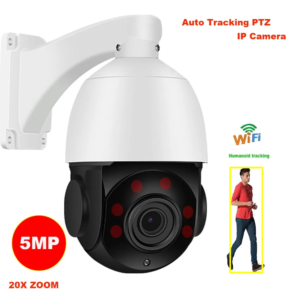 CamHi 5MP wireless 20X ZOOM Humanoid Auto Track IR PTZ speed IP Camera Humanoid recognition Build i