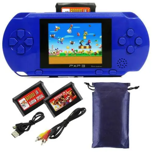 2.8 Inch 16 Bit PXP3 Slim Station Handheld Game Console Built-In 150 Classic Games Retro Video Game Player Children Kids Toys - Цвет: Navy blue