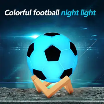 

Night Light Lamp Adorable Bright Energy Saving Creative Football Shape Colorful LED Vinyl Bedroom Lighting Room Decor