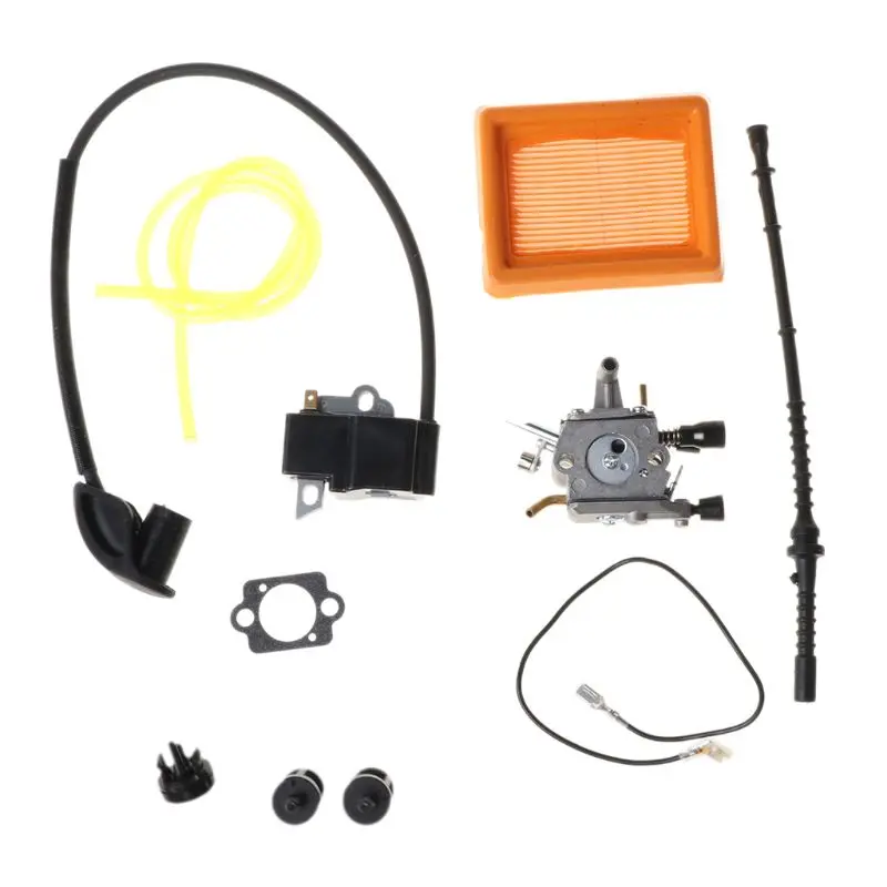 

For FS120 FS200 FS250 FS250R FS350 Trimmer Brushcutters Carburetor Kit 41341200603/41344001301/41341410300 Ignition Coil 517A