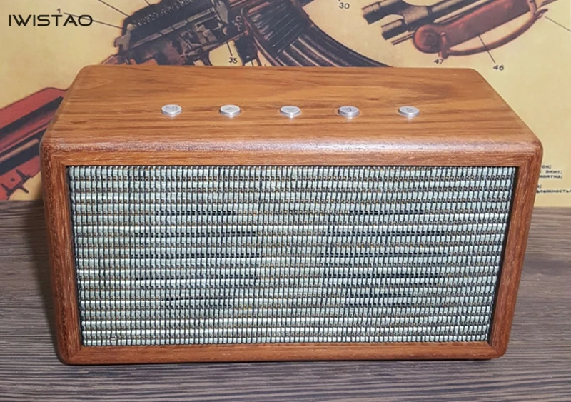Iwistao 2x20 Вт Bluetooth динамик 4,1 ручной работы винтажное цельное Вишневое дерево AUX CSR8635