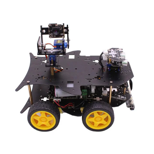 Raspberry pi 4WD Smart Robot with WIFI HD Camera Track Avoid Follow Function Car for Raspberry Pi 4B/3B+(Not Include Battery) 4