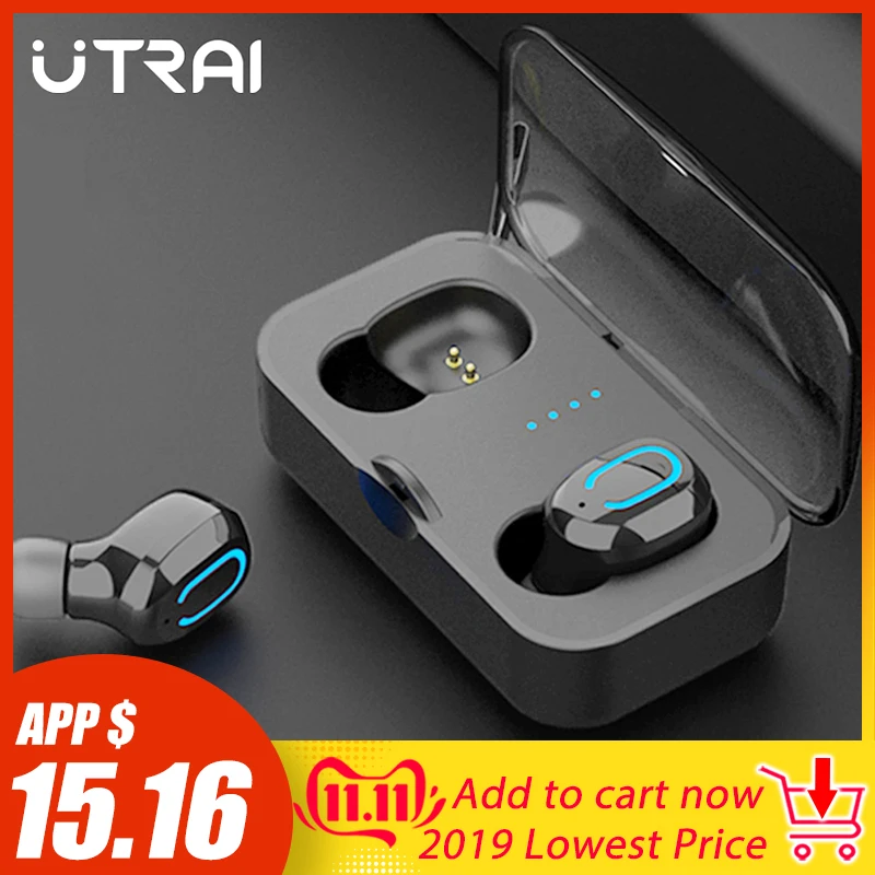 

UTRAI Earphones Bluetooth 5.0 Wireless Headset TWS Sports Headset Earbuds Stereo With Microphone For Xiaomi Phone Gaming Headset