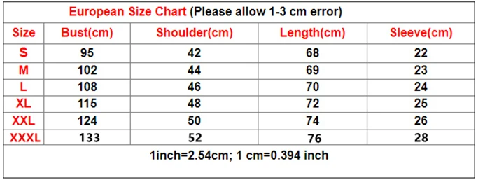 新款网布尺码表