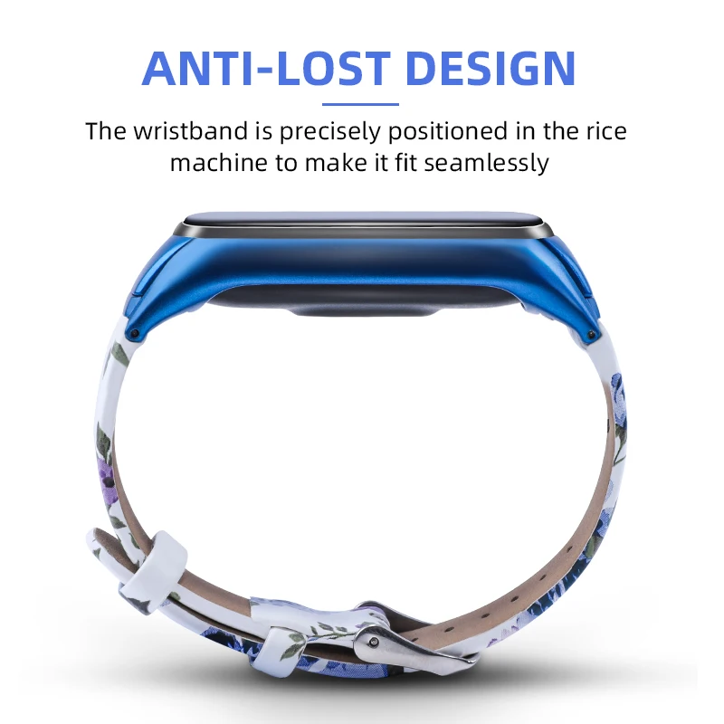 Ремешок BOORUI из искусственной кожи mi Band 4 3, металлический цветной ремешок mi band 4 с цветным цветком, чехол из нержавеющей стали, сменные ремни для mi band 3 4