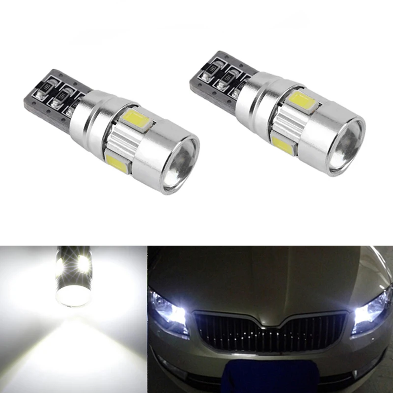 2X T10 W5W светодиодный светильник лампа габаритного огня Canbus без ошибок для Skoda octavia 2