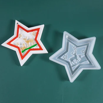 

3D Star Shape Silicone Mold Crafts Crystal Epoxy Resin Mold Christmas Listed Pendant Casting Silicone Mould