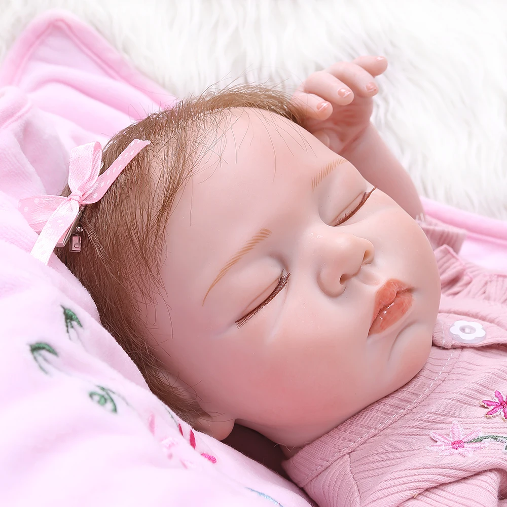 NPK 48 см полный силиконовый для новорожденных кукла как настоящий мягкий винил bebe Reborn Спящая девочка Ванна Игрушки для ванной дети подарок на день рождения