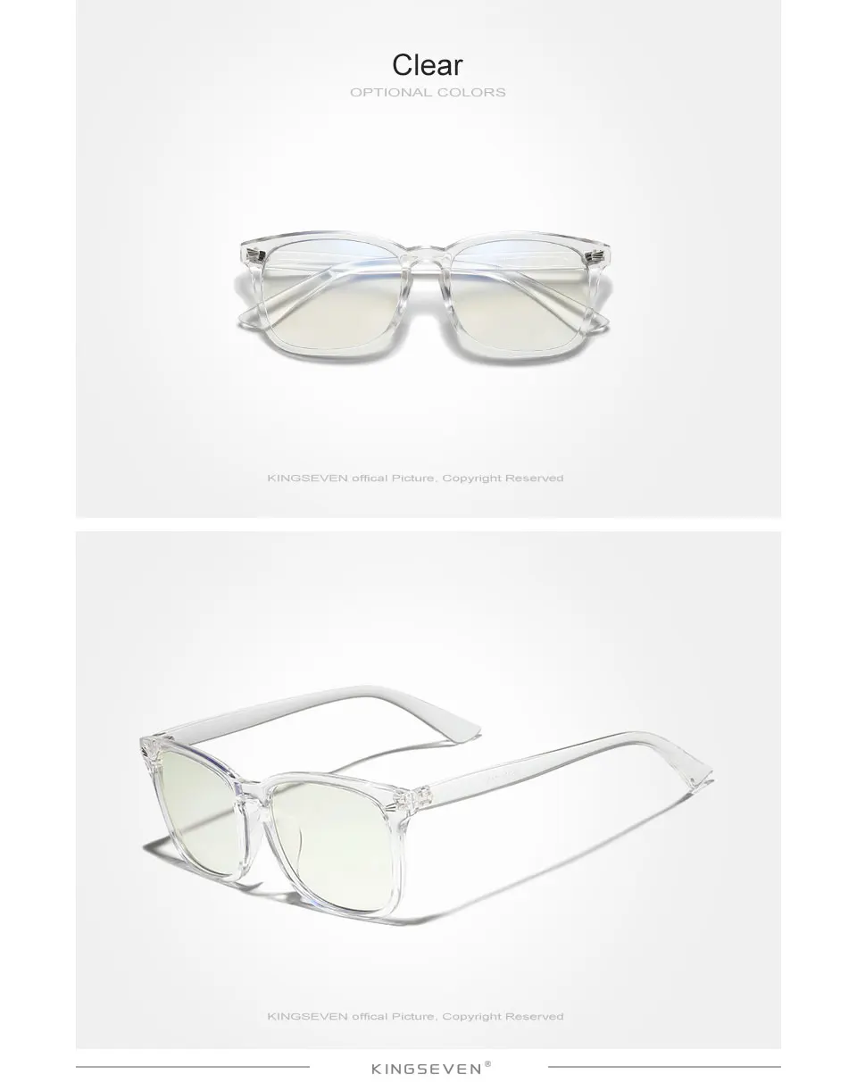 2021 KINGSEVEN Blue Light Blocking Glasses Square Eyeglasses Anti Blue Ray Computer Game Glasses Frame Thanksgiving Activity