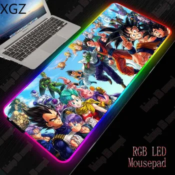 

RGB for Anime Dragon Ball Z Gaming LED RGB Large Gamer Mousepad USB Lighting Backlit Rainbow Computer Mat Keyboard Desk Pad Xxl