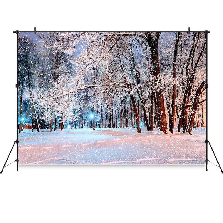 Winter Woods Backdrop Snow Forest for Photo Studio Christmas Background Photobooth | Электроника