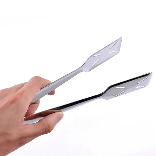 1Db Bbq Fogók Rozsdamentes Acél Ergonómikus Hosszú Ételek Sütő Fogó Szerszámok Kiegészítők Kültéri Kempinghez - Image 6