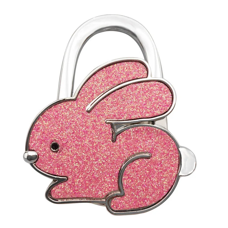 Pink Кролик в форме сумка-кошелек держатель Сумочка крючок кошелек вешалка для стола Сумочка Настольный крючок кошелек вешалка держатель для сумки на стол сплав крючок - Цвет: Pink
