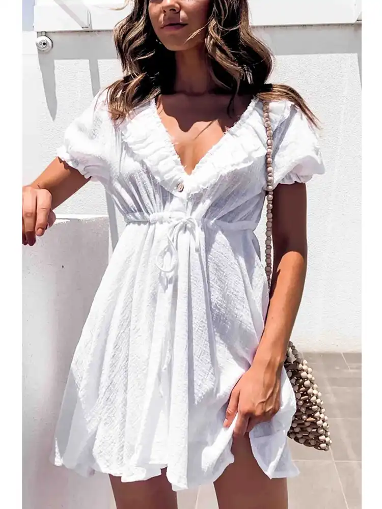 plain white sundress