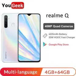 Realme Q 4 ГБ ОЗУ 64 Гб ПЗУ 6,3 ''мобильный телефон Snapdragon 712AIE Octa Core 48MP Quad камера мобильный телефон OPPO vooc 20 Вт быстрое зарядное устройство