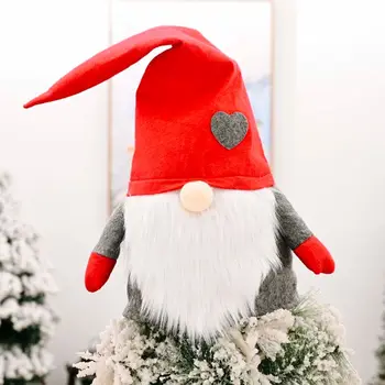 

Christmas Tree Topper Swedish Gnome Tomte Santa Plush Doll Xmas Tree Topper Ornaments Holiday Home Party Decoration
