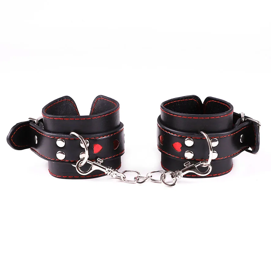 Hearts Handcuffs Ankle Restraints Cosplay Strict Bondage Play Punk BDSM Adult Games Sex Flirt Toys