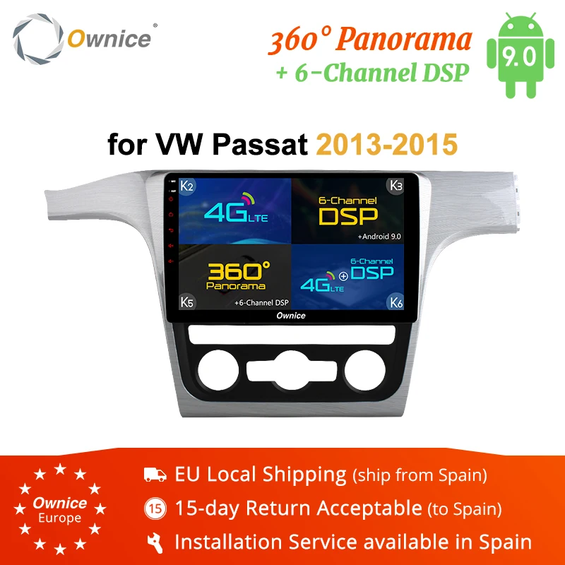 Ownice K1 K2 K3 k5 k6 2Din Android 9 0 8 ядерный автомобильный Радио dvd-плеер для Volkswagen VW Passat 2013-2015 4G