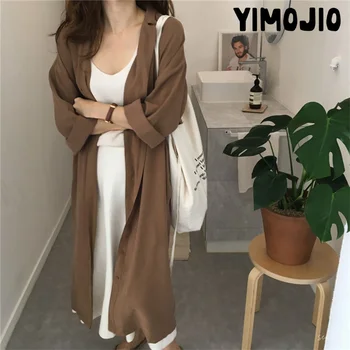 

Trench coat Long Trench Spring coat women Casual Slim Trench coat for women Elegant Outside X-long Skirt coat Streetwear Solid