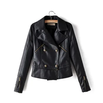 

2020 New Arrival Winter Autumn short biker Motorcycle leather jackets belt women leather coat slim PU zipper outwear tops