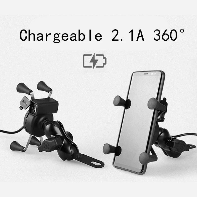 

Chargeable Motorcycle Bikecycle Phone Holder GPS Phone Bracket Wired USB Motorbike Universal Mount Mobile Rearview Phone Stand